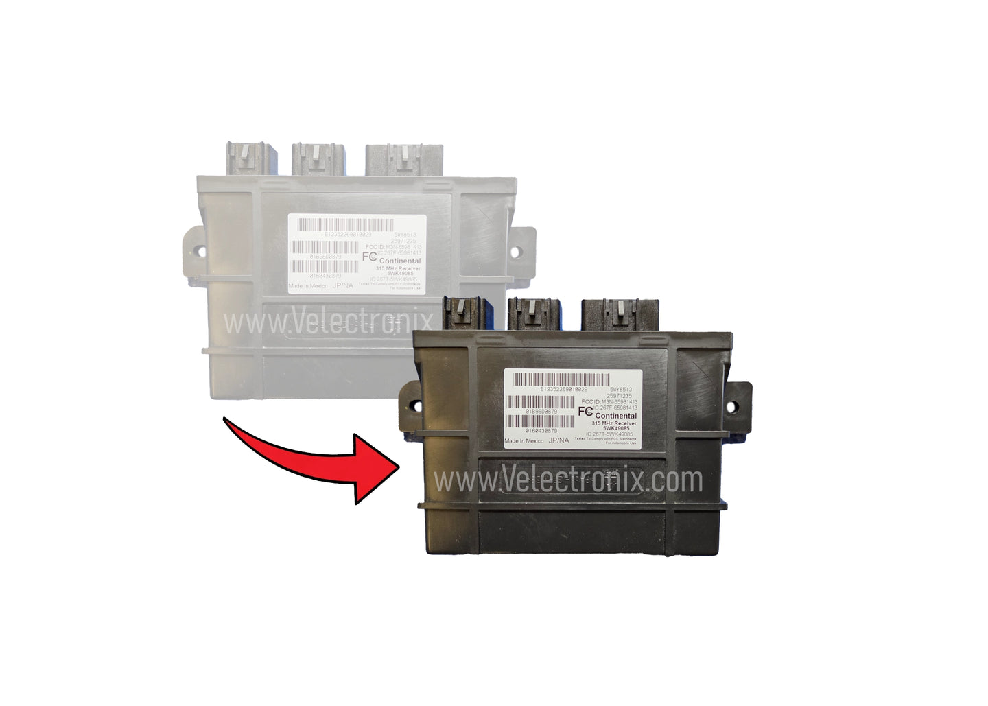 C6 Corvette RCDLR Keyless Entry Module clone programming service – original and replacement modules ready for data transfer.