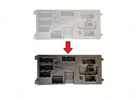 Original and replacement Land Rover Range Rover BCM modules shown together for cloning service on L405, L494, L462 and L560 models
