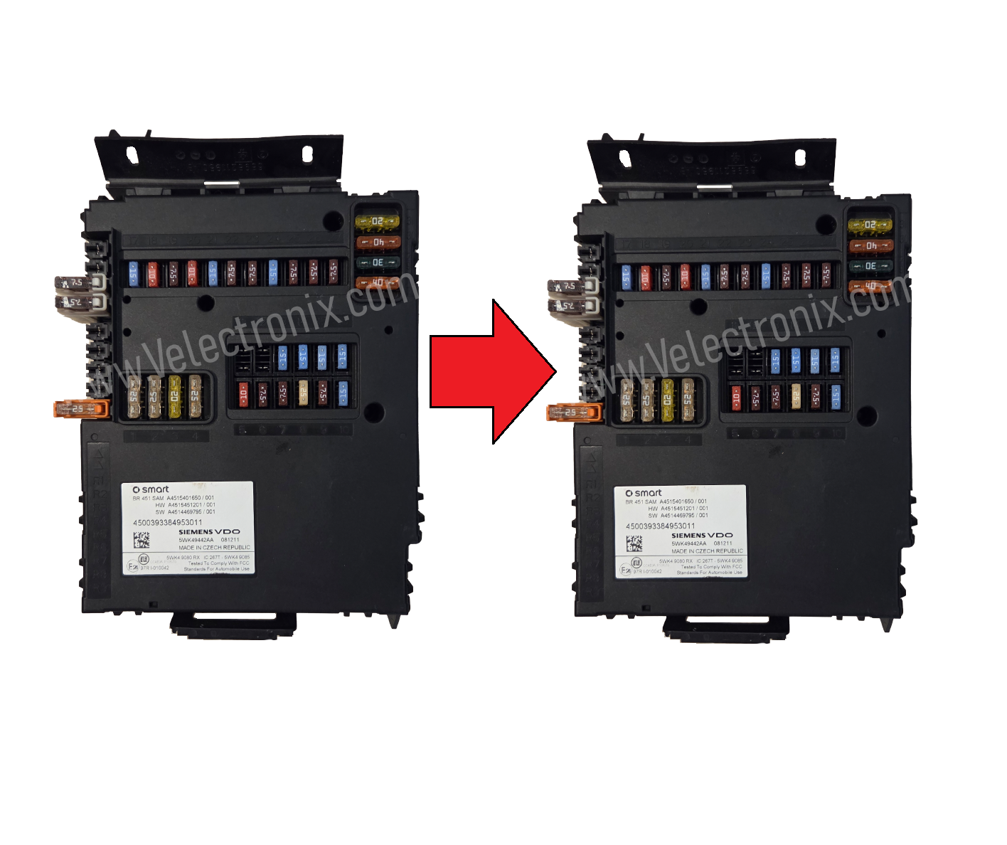 Smart Fortwo BCM SAM Body Control Module cloning service for 2008–2015 models – data transfer for plug-and-play replacement